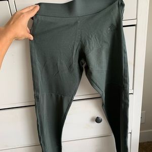Adidas Women’s small green leggings with mesh accent